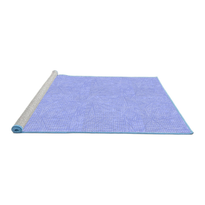 Sideview of Machine Washable Transitional Sky Blue Rug, wshpat1652blu