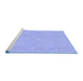 Sideview of Machine Washable Transitional Sky Blue Rug, wshpat1652blu