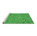 Sideview of Machine Washable Transitional Neon Green Rug, wshpat1653grn