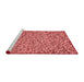 Sideview of Machine Washable Transitional Red Rug, wshpat1653rd