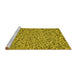 Sideview of Machine Washable Transitional Dark Yellow Green Rug, wshpat1653yw