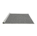 Sideview of Machine Washable Transitional Ash Gray Rug, wshpat1654gry