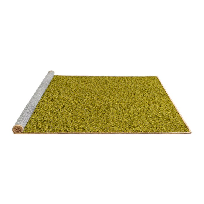 Sideview of Machine Washable Transitional Dark Yellow Green Rug, wshpat1654yw