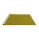 Sideview of Machine Washable Transitional Dark Yellow Green Rug, wshpat1654yw