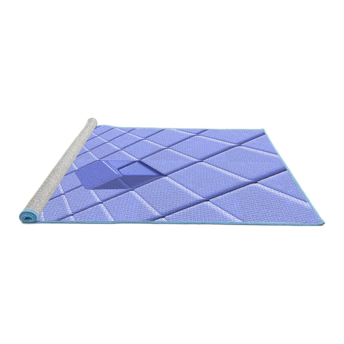 Sideview of Machine Washable Transitional Light Slate Blue Rug, wshpat1655blu