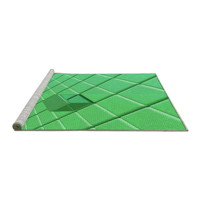 Sideview of Machine Washable Transitional Neon Green Rug, wshpat1655grn