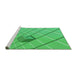 Sideview of Machine Washable Transitional Neon Green Rug, wshpat1655grn