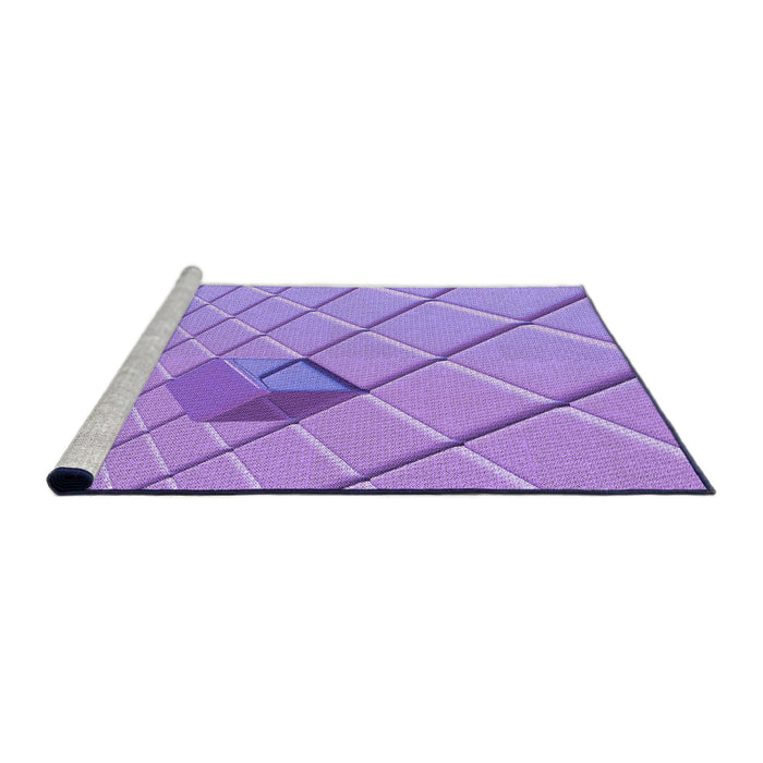 Sideview of Machine Washable Transitional Bright Lilac Purple Rug, wshpat1655pur