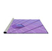 Sideview of Machine Washable Transitional Bright Lilac Purple Rug, wshpat1655pur