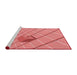 Sideview of Machine Washable Transitional Light Coral Pink Rug, wshpat1655rd