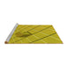 Sideview of Machine Washable Transitional Yellow Rug, wshpat1655yw