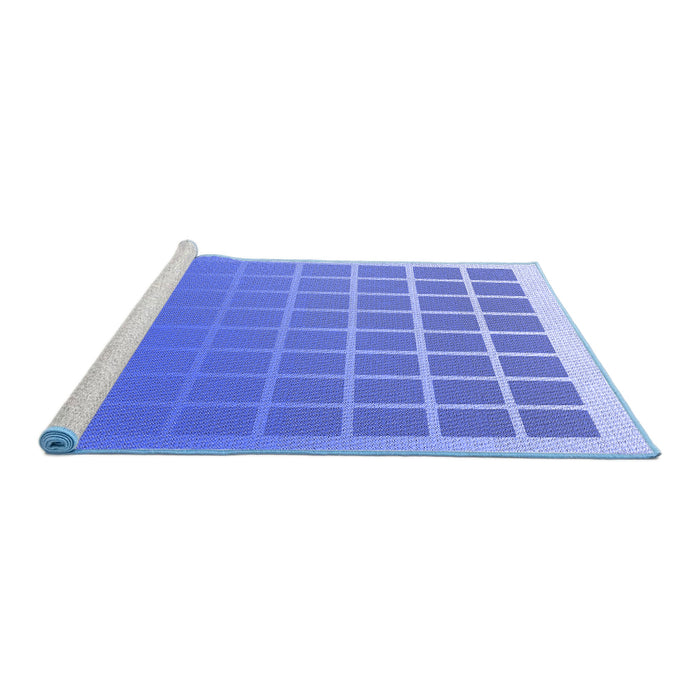 Sideview of Machine Washable Transitional Sky Blue Rug, wshpat1656blu