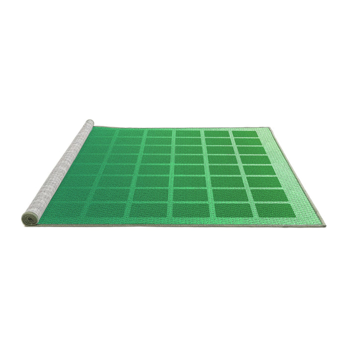 Sideview of Machine Washable Transitional Neon Green Rug, wshpat1656grn