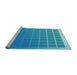 Sideview of Machine Washable Transitional Neon Blue Rug, wshpat1656lblu