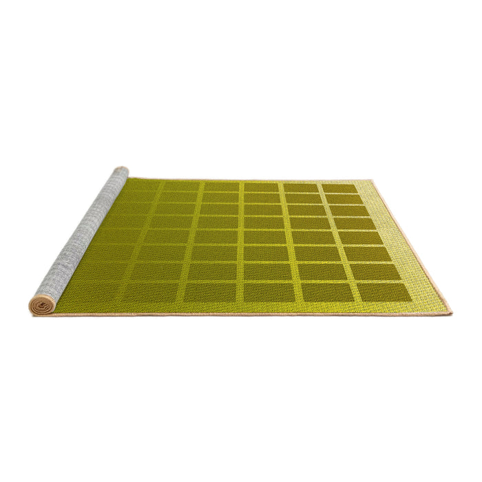 Sideview of Machine Washable Transitional Dark Yellow Green Rug, wshpat1656yw