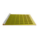 Sideview of Machine Washable Transitional Dark Yellow Green Rug, wshpat1656yw