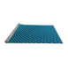 Sideview of Machine Washable Transitional Blue Rug, wshpat1657lblu