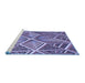 Sideview of Machine Washable Transitional Purple Mimosa Purple Rug, wshpat1658blu