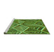 Sideview of Machine Washable Transitional Green Rug, wshpat1658grn