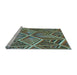 Sideview of Machine Washable Transitional Dark Brown Rug, wshpat1658lblu