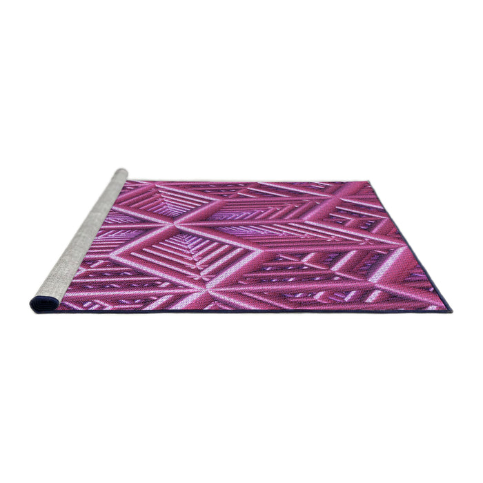 Sideview of Machine Washable Transitional Orchid Purple Rug, wshpat1658pur