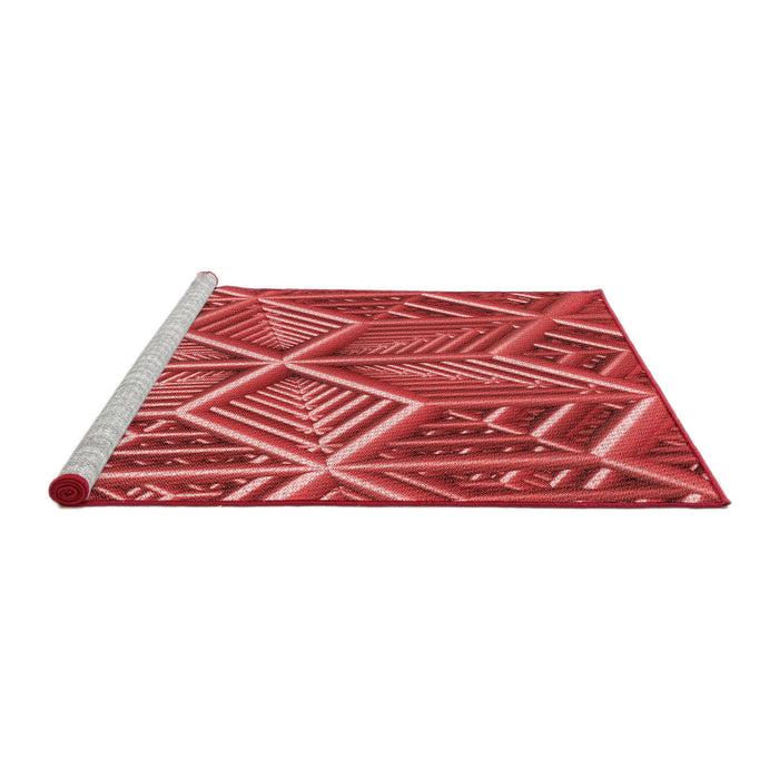 Sideview of Machine Washable Transitional Red Rug, wshpat1658rd