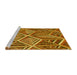 Sideview of Machine Washable Transitional Mahogany Brown Rug, wshpat1658yw