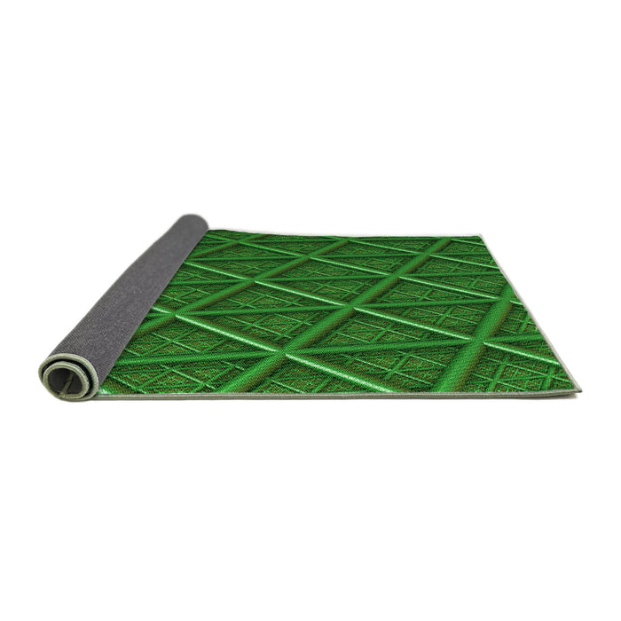 Thickness of Patterned Deep Emerald Green Rug, pat1659grn