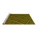 Sideview of Machine Washable Transitional Dark Yellow Green Rug, wshpat1659yw