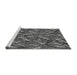 Sideview of Machine Washable Transitional Dark Gray Black Rug, wshpat166gry