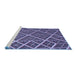 Sideview of Machine Washable Transitional Purple Rug, wshpat1660blu