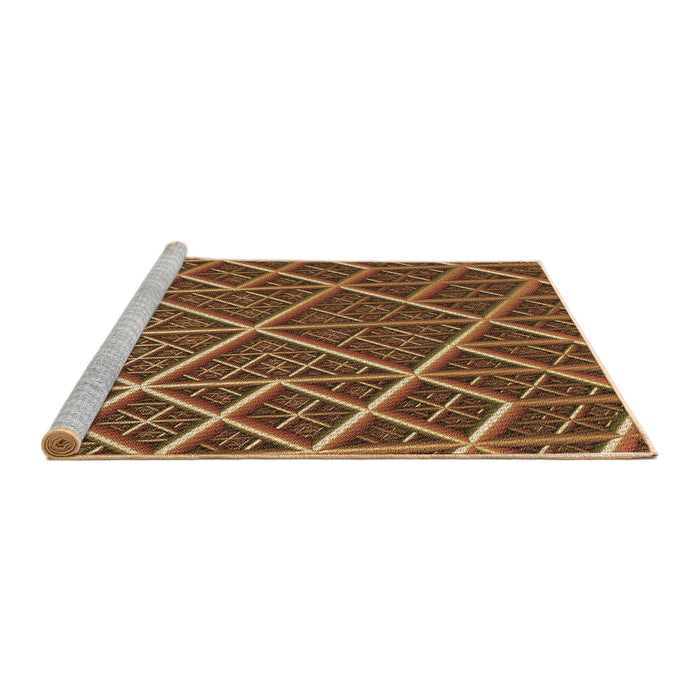 Sideview of Machine Washable Transitional Red Brown Rug, wshpat1660brn