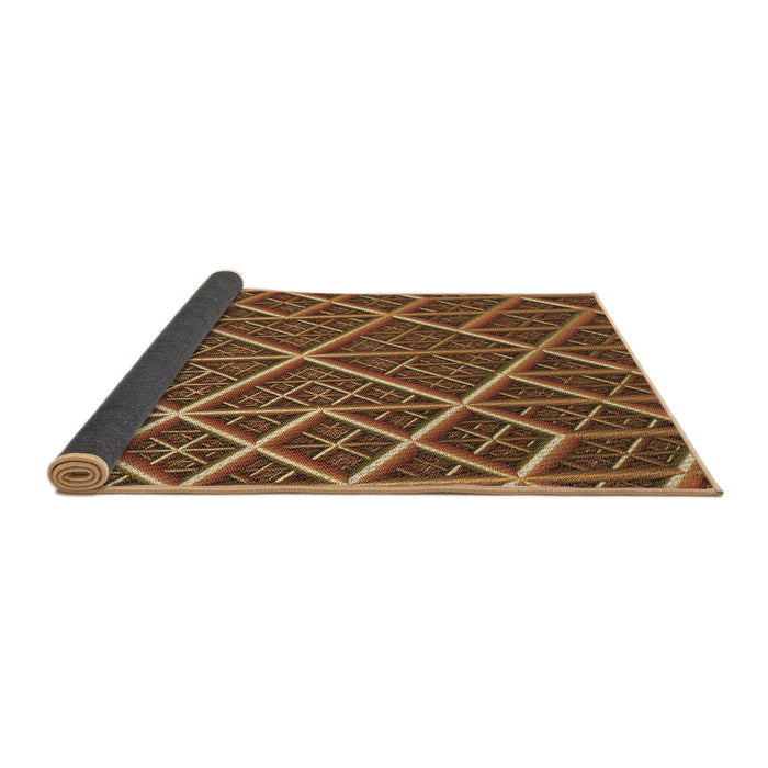 Thickness of Patterned Red Brown Rug, pat1660brn