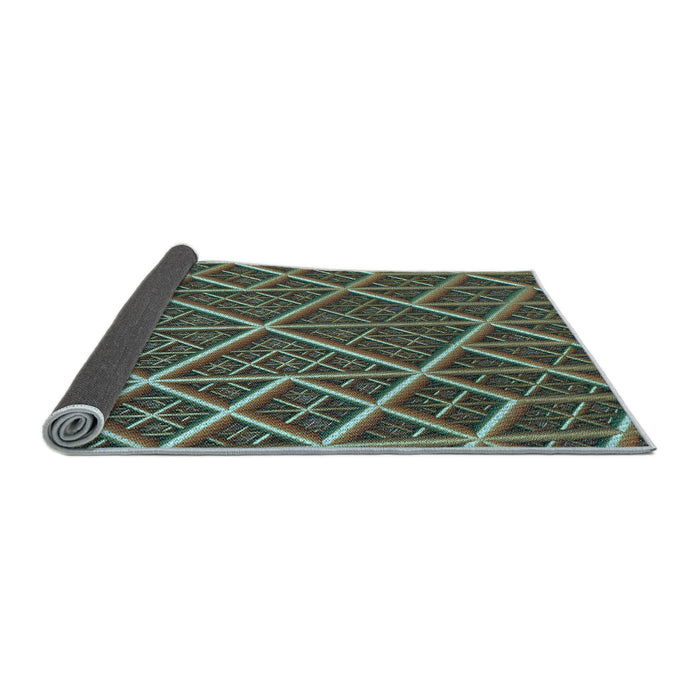 Thickness of Patterned Milk Chocolate Brown Rug, pat1660lblu