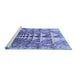 Sideview of Machine Washable Transitional Sapphire Blue Rug, wshpat1661blu