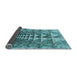 Thickness of Patterned Teal Green Rug, pat1661lblu