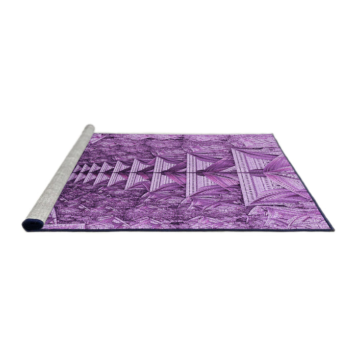 Sideview of Machine Washable Transitional Dark Orchid Purple Rug, wshpat1661pur