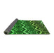 Thickness of Patterned Deep Emerald Green Rug, pat1662grn