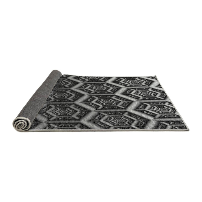 Thickness of Patterned Charcoal Black Rug, pat1662gry