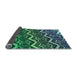 Thickness of Patterned Medium Sea Green Rug, pat1662lblu