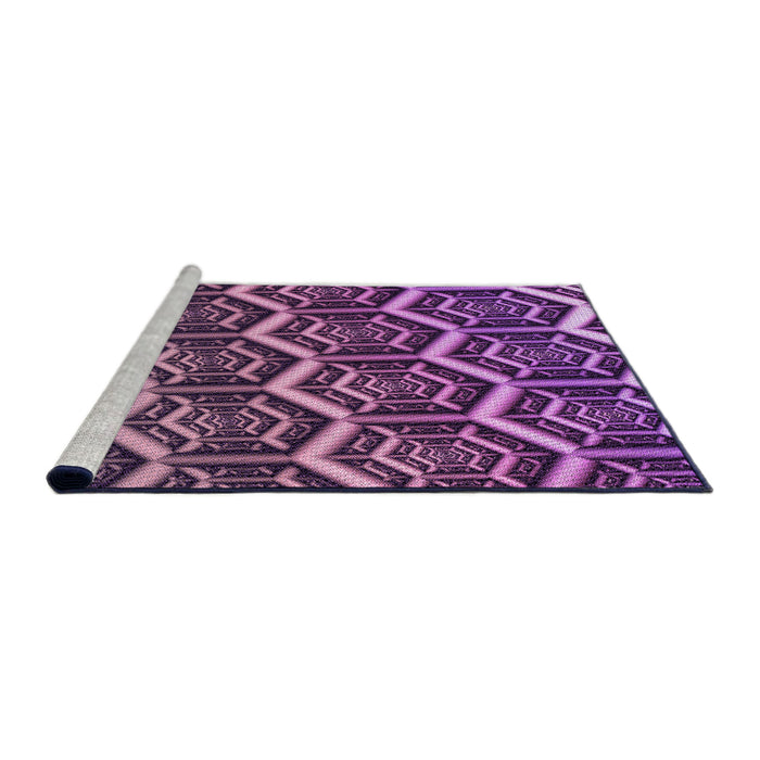 Sideview of Machine Washable Transitional Purple Rug, wshpat1662pur