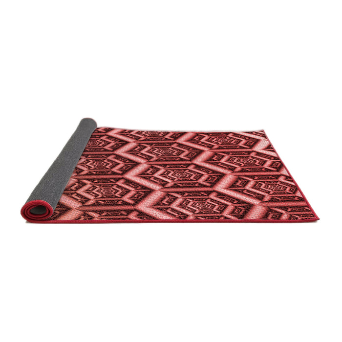 Thickness of Patterned Dark Red Rug, pat1662rd