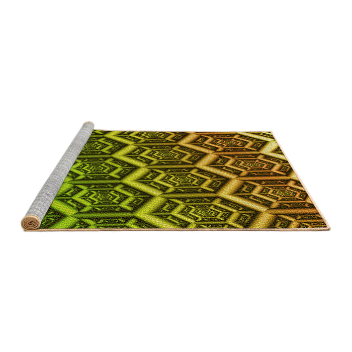 Sideview of Machine Washable Transitional Pistachio Green Rug, wshpat1662yw