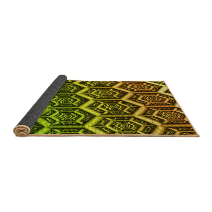 Thickness of Patterned Pistachio Green Rug, pat1662yw