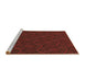 Sideview of Machine Washable Transitional Crimson Red Rug, wshpat1663brn