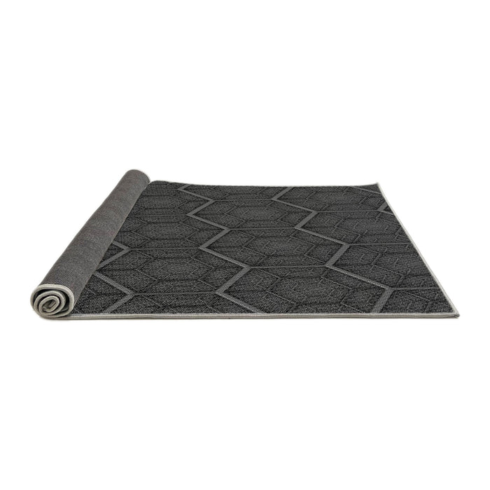 Thickness of Patterned Charcoal Black Rug, pat1663gry