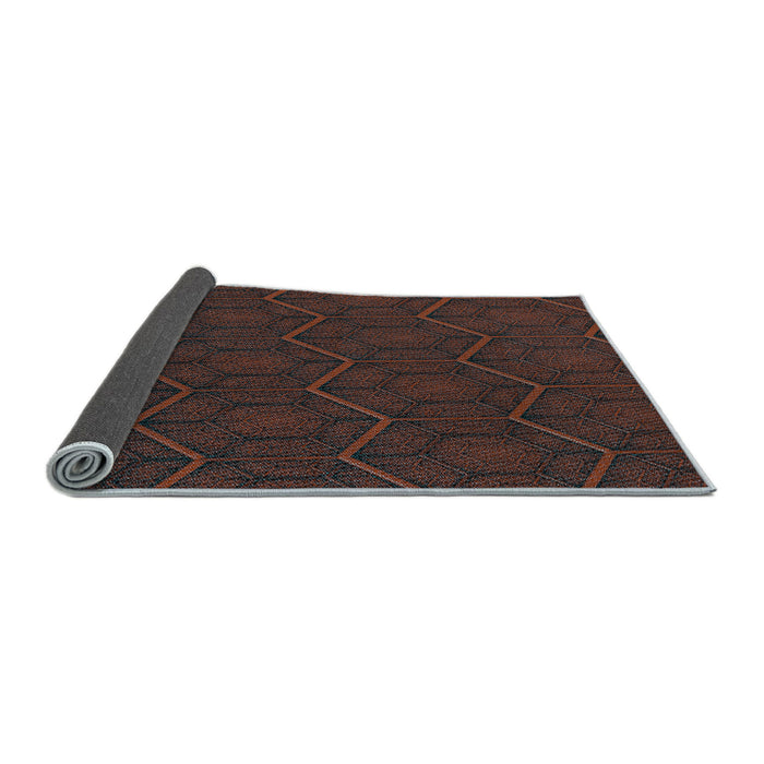 Thickness of Patterned Coffee Brown Rug, pat1663lblu