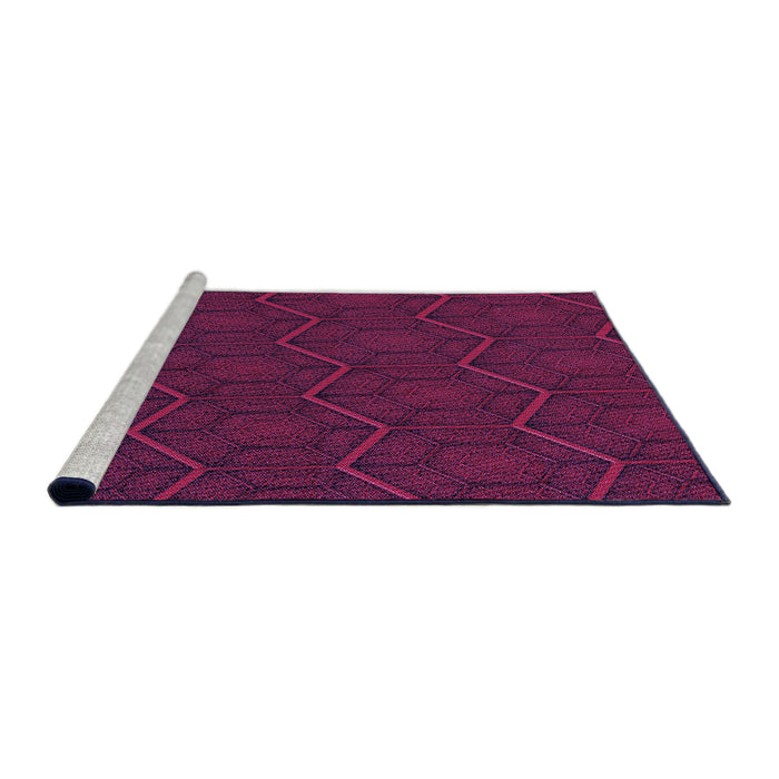 Sideview of Machine Washable Transitional Dark Magenta Purple Rug, wshpat1663pur