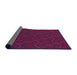Thickness of Patterned Dark Magenta Purple Rug, pat1663pur