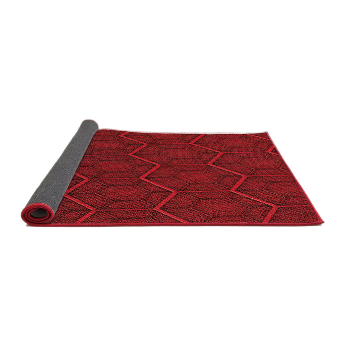 Thickness of Patterned Tomato Red Rug, pat1663rd